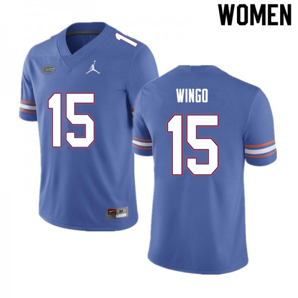 Women #15 Derek Wingo Florida Gators College Football Jersey Blue